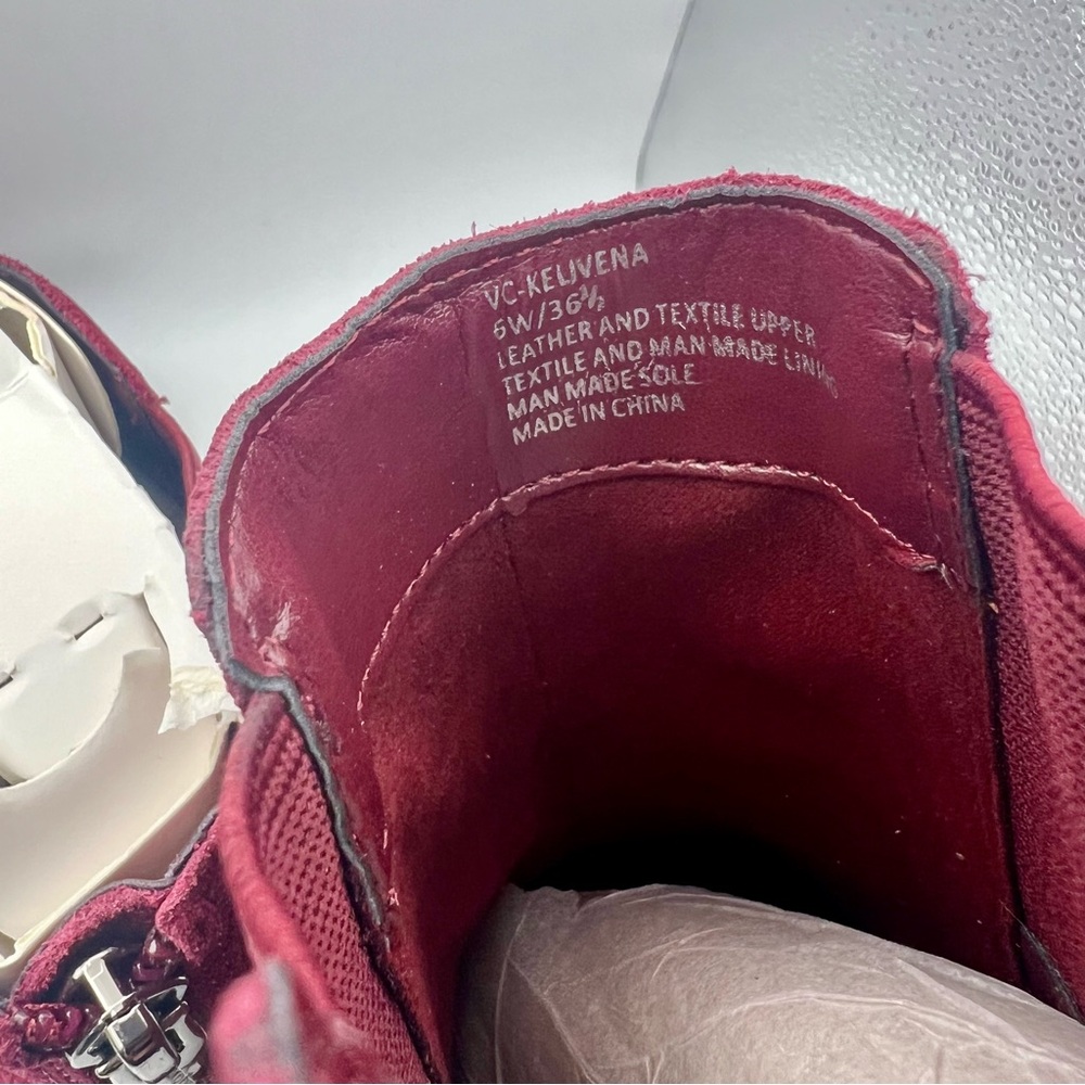 Vince Camuto Kelivena Sz 8 W WIDE EU 38.5 Women's Suede Chelsea Boot Fired Brick - Picture 4 of 9